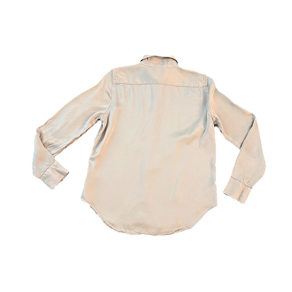 Lauren Ralph Lauren Women’s Button Up Top Medium Satin - Picture 2 of 5